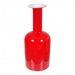 Otto Brauer/Holmegaard Red glass vase H: 43 Otto Brauer/Holmegaard Red glass vase H: 43
