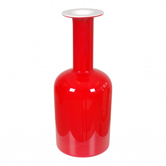 Otto Brauer/Holmegaard Red glass vase H: 43