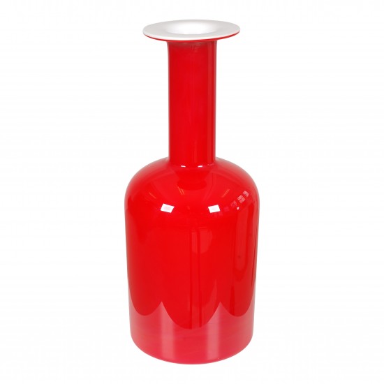 Otto Brauer/Holmegaard Vase af rødt glas H: 43