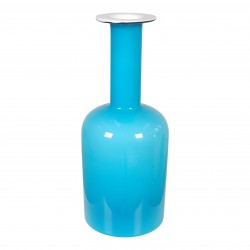 Otto Brauer/Holmegaard Blue glass vase H: 43 Otto Brauer/Holmegaard Blue glass vase H: 43