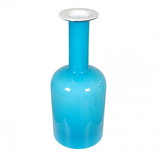 Otto Brauer/Holmegaard Vase af blåt glas H: 43