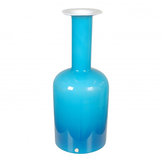 Otto Brauer/Holmegaard Vase af blåt glas H: 43