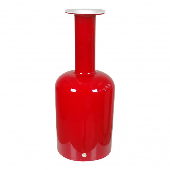 Otto Brauer/Holmegaard Vase af rødt glas H: 51