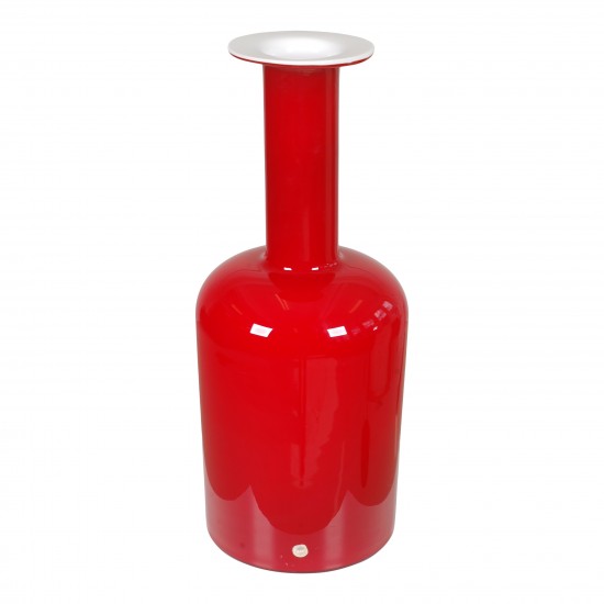 Otto Brauer/Holmegaard Red glass vase H: 51