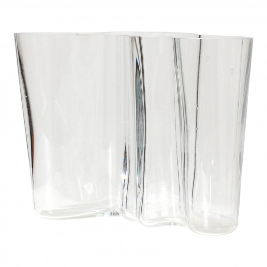 Alvar Aalto for Iittalo clear glass vase H: 12