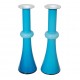 Holmegaard vaser af blåt glas med hvidt inderside H: 31,5