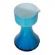 Holmegaard kande af blåt glas med hvidt inderside H: 20,5