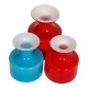 Holmegaard set of vases of blue and red glass H: 10-13