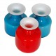 Holmegaard set of vases of blue and red glass H: 10-11