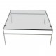 Fabricius and Kastholm glass coffee table BO-553 100x100 cm