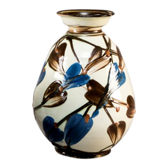 Herman A Kähler vase of glazed ceramics, marked HAK, 1920s, H: 24 cm