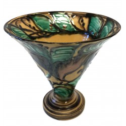 Herman A Kähler vase of glazed ceramics, marked HAK, 1920s, H: 17 cm/Ø: 18 cm