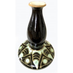 Herman A Kähler Large ceramic vase with a yellow glaze, sign HAK, H: 32 cm