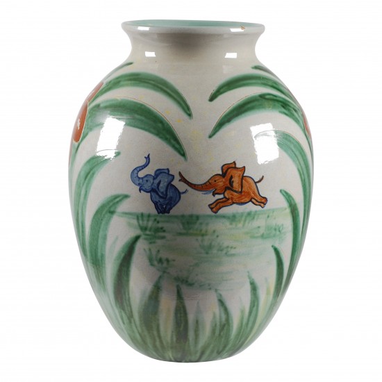 Aluminia hand painted vase, stamped at the bottom, H: 40