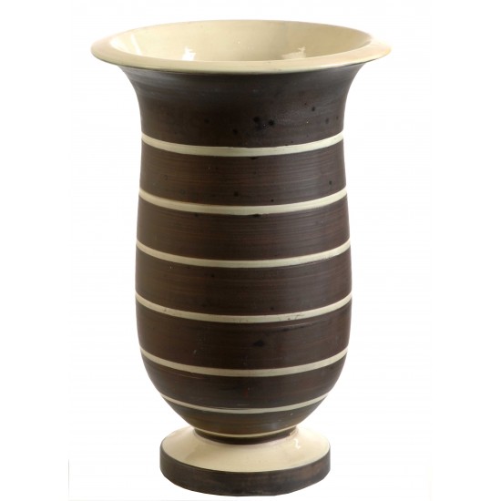Herman A Kähler cylinderformet vase udført i bly glasur 