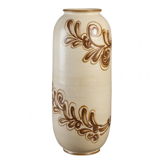 Herman A Kähler ceramic beige vase, H: 59 cm