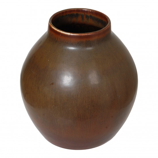 Carl Harry Stålhane, Rörstrand vase with semi matte brown hare's fur glaze H: 21 Carl Harry Stålhane, Rörstrand vase with semi matte brown hare's fur glaze H: 21