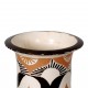 Herman Kähler Large vase with an orange, white and black design, H: 44