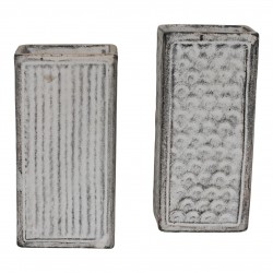 Nils Kähler kanneleret og rombeformet relief vaser med grå og sort glasur Nils Kähler kanneleret og rombeformet relief vaser med grå og sort glasur