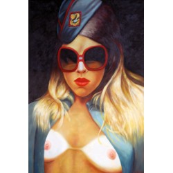 Unknown international artist: Girl scout, oil on canvas,100x150, cd