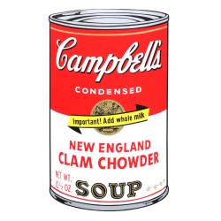 Andy Warhol "New England Clam Chowder Soup - Campbell's Soup" Andy Warhol "New England Clam Chowder Soup - Campbell's Soup"