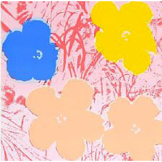 Andy Warhol: "Flowers", Usign, Serigraphy in color, Size 90 x 90, cd