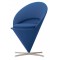 Verner Panton 1926-1998 Stol, Cone Chair / Kræmmerhusstolen, fuldpolstret med blåt 'Hallingdal' uld 