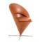 Verner Panton Stol, Cone Chair Kræmmerhusstolen, fuldpolstret med walnut anilin læder