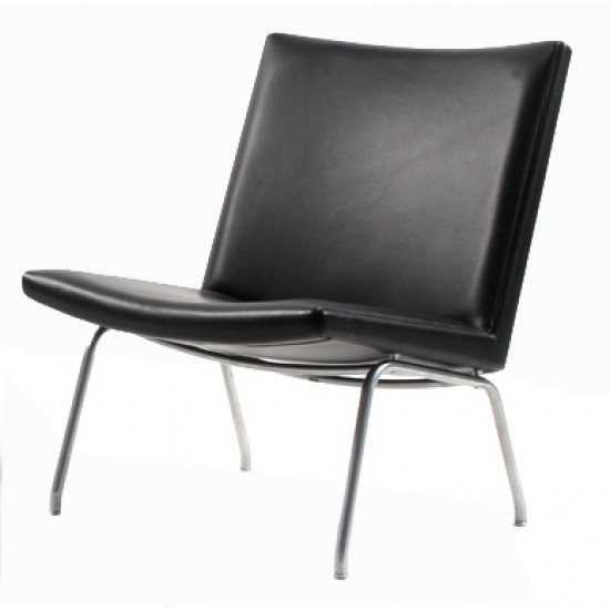 Hans J Wegner Airport chair model AP40 with black leather