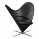Verner Panton Heart Cone chair with black leather