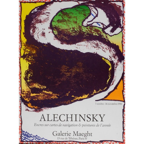 Alechinsky Poster; Encres sur cartes de navigation & peitures de l´année