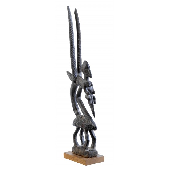 African statue, hand carved wood, 19th century, H: 67  cm