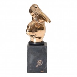 Bernhard Lipsøe Forgyldt bronze skulptur af en pelikan H: 9,5 Bernhard Lipsøe Forgyldt bronze skulptur af en pelikan H: 9,5