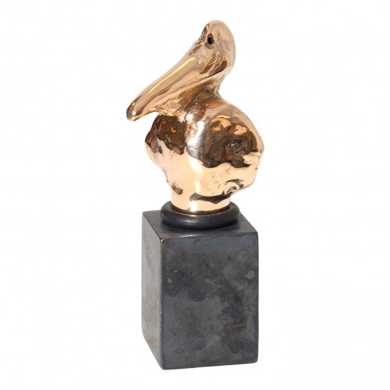 Bernhard Lipsøe Gilded bronze sculpture of a pelican H: 9,5