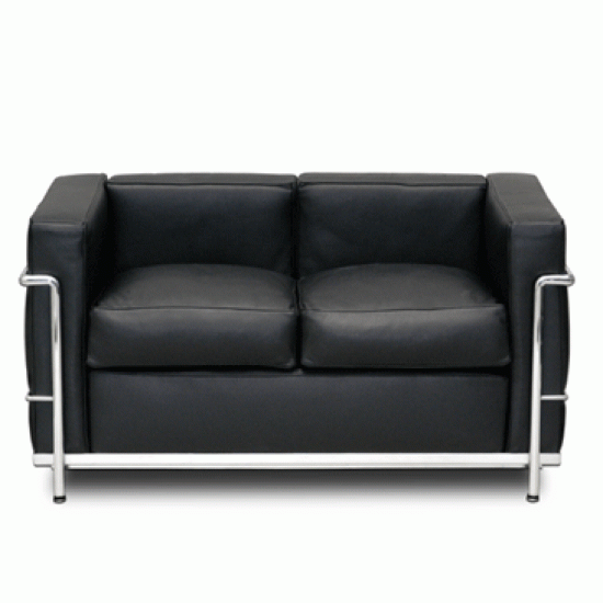 Le Corbusier Ny sofa, LC2 i sort læder