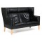 Børge Mogensen Coupé sofa 2pers, 2192 with black original leather