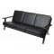 Hans J Wegner 3.pers sofa, GE 290, black lacquered and newly upholstered with black bison leather