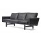 Hans J Wegner Sofa model GE-236/3 med stel af sort lakeret egetræ