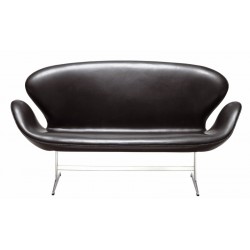 Arne Jacobsen Svanesofa nypolstret i sort classic læder Arne Jacobsen Svanesofa nypolstret i sort classic læder