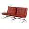 Preben Fabricius og Jørgen Kastholm 2pers sofa, BO 583, i rødt læder