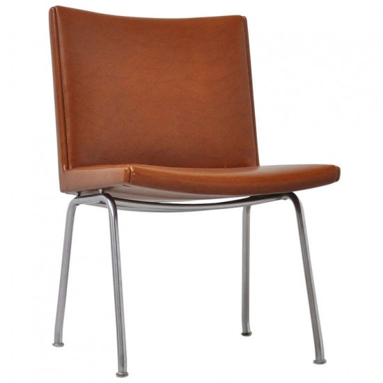 Hans J Wegner Airport chair with walnut aniline leather