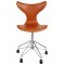 Arne Jacobsen: "Lily", cognac leather office chair