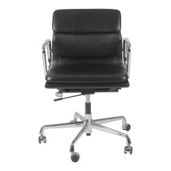 Charles Eames Kontorstol, EA-217, i sort læder   Charles Eames Kontorstol, EA-217, i sort læder