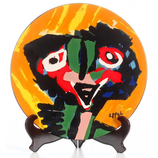 Karel Appel: Visage, signed Appel, ceramic dish 195/999, cd